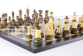 The 4" Burnt Zagreb Chess Set Combo - Chess Set - Chess-House